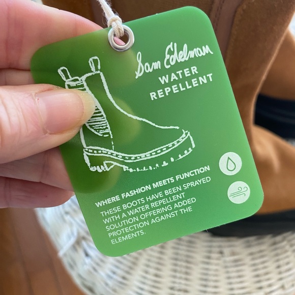 NWT Sam Edelman Lulia Lug sole suede leather boot whiskey and black - Picture 4 of 14